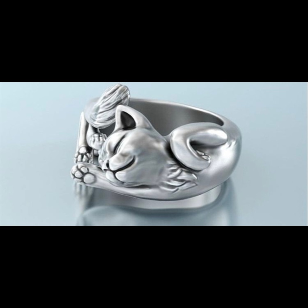 Sleeping kitty ring - Picture 3 of 10